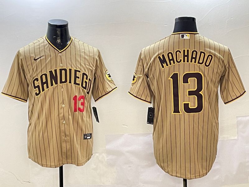 Men San Diego Padres #13 Machado Brown Stripe Game 2025 Nike MLB Jersey style 4